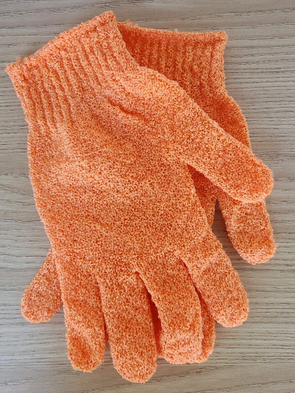 Textured Exfoliating Gloves, Orange Spa Gloves, Self Care, Home Spa